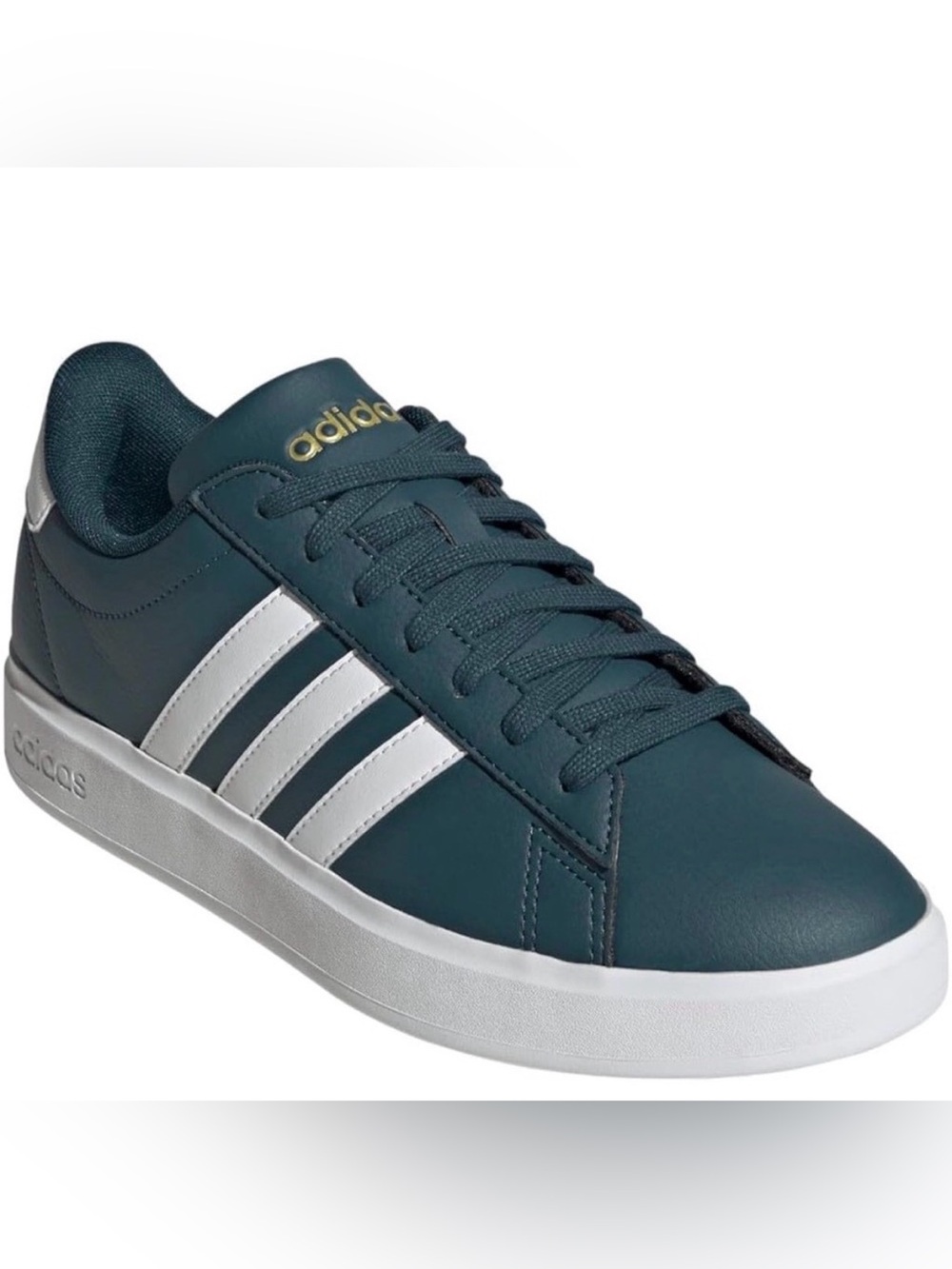 🆕 adidas Grand Court 2.0 Sneakers Size 6 NIB Teal White Stripes Casual Shoes